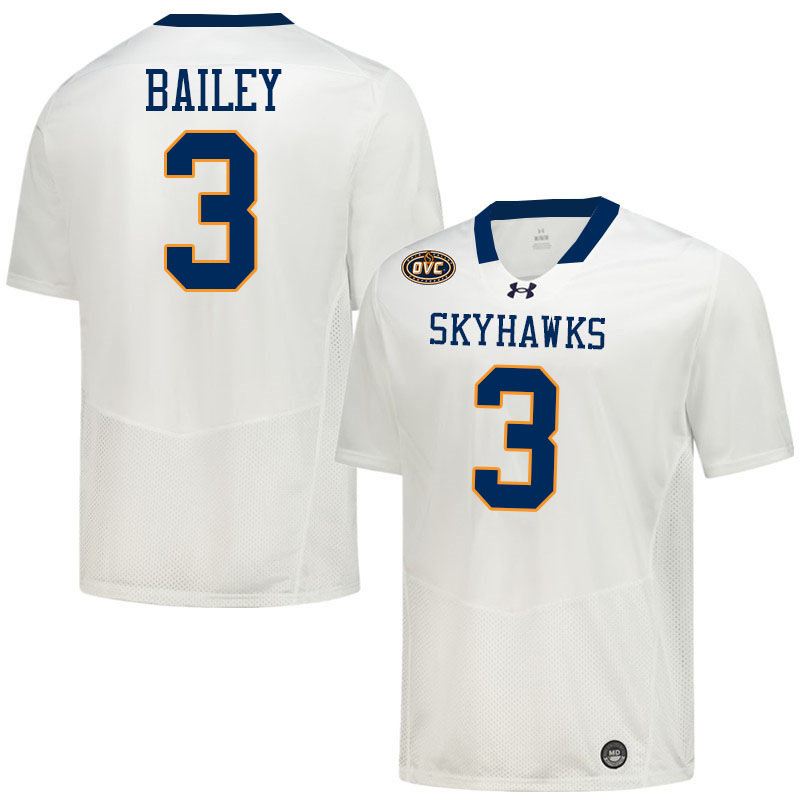 UT Martin Skyhawks #3 Bryce Bailey College Football Jerseys,Uniforms-White